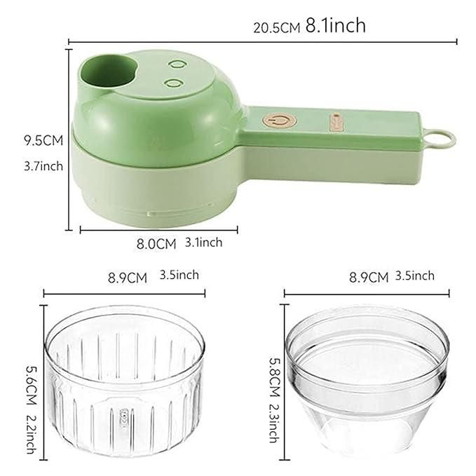 4-in-1  Rechargeable Electric Vegetable Cutter & Food Chopper | Garlic, Onion, Ginger & More